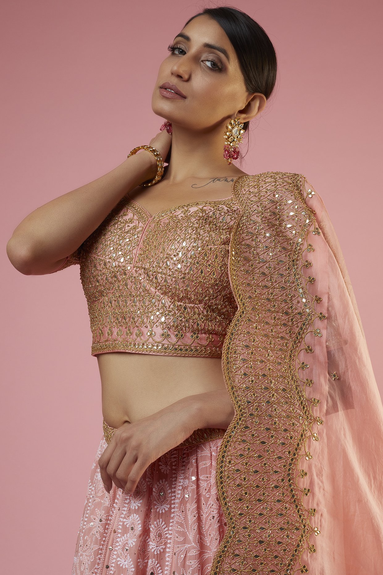 Salwar Style Women's Net Lehenga Choli(Ss1136 Peach & Silver Lehenga_Peach  & Silver_Free Size) : Amazon.in: Fashion