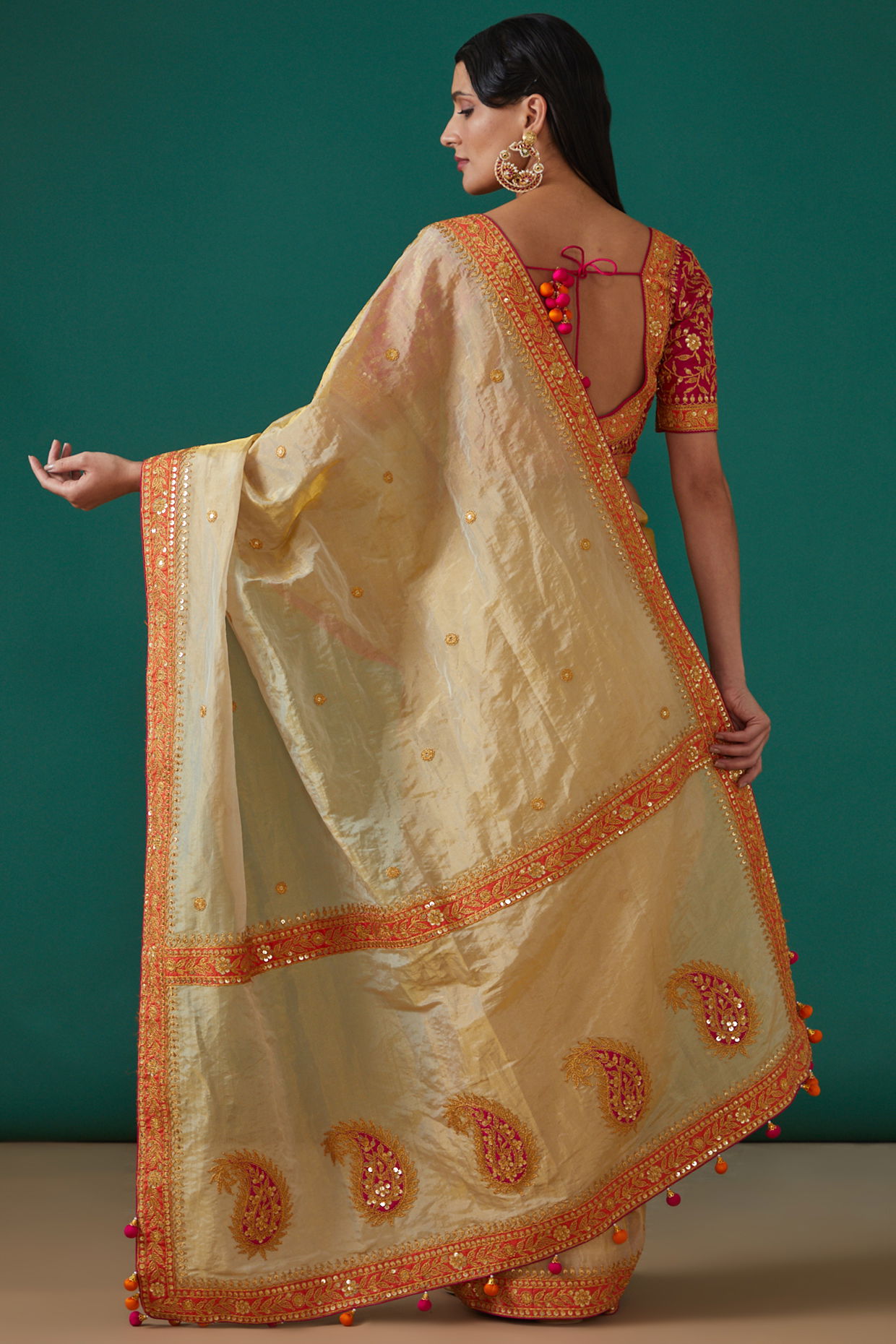 Buy TEEJH Sheila White and Gold Kerala Cotton Kasavu Saree at Amazon.in