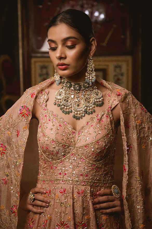 Bollywood Peach Indian Pakistani Wedding Salwar Kameez Long Suit Party Gown  | eBay