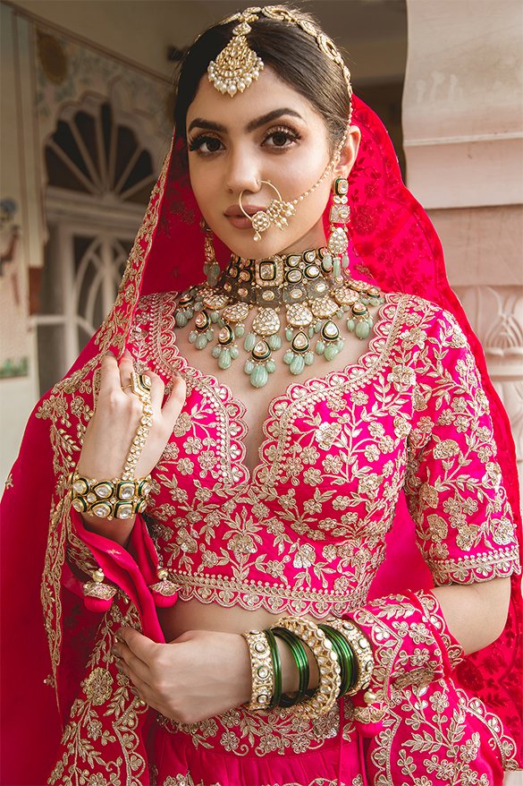Fine Jewelry for Your Pretty Pink Bridal Lehenga! – Timeless Indian Jewelry  | Aurus