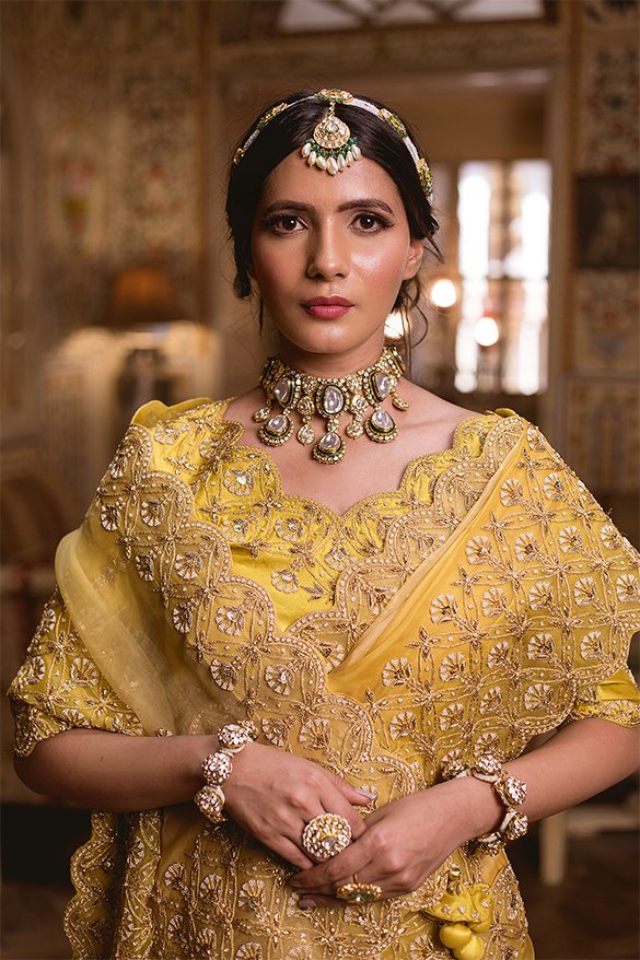Golden Yellow & Gold-Coloured Ethnic Motifs Woven Design Silk Blend Ba –  paanericlothing