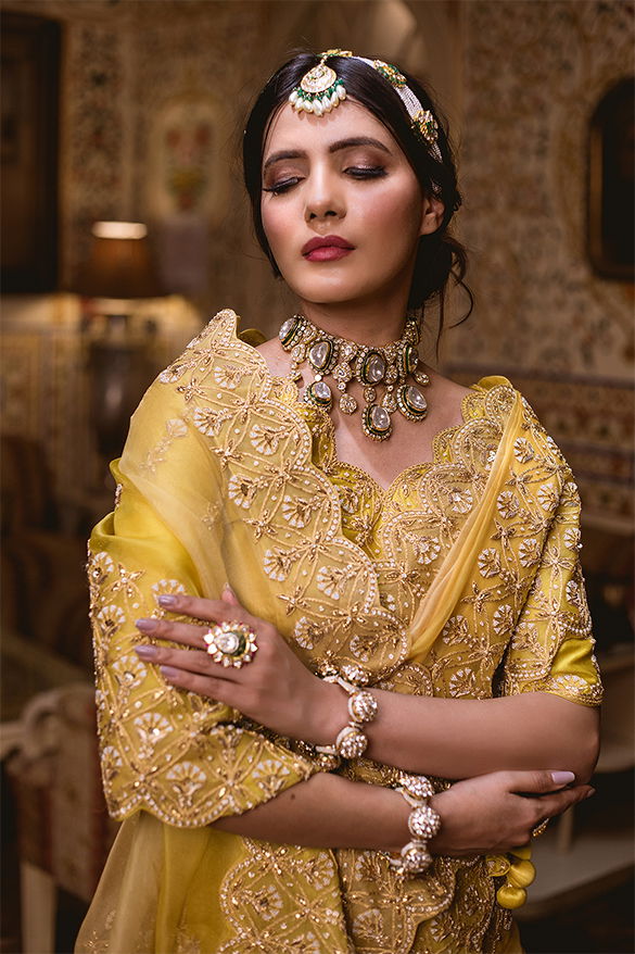 A Soft Yellow Saree With Blouse