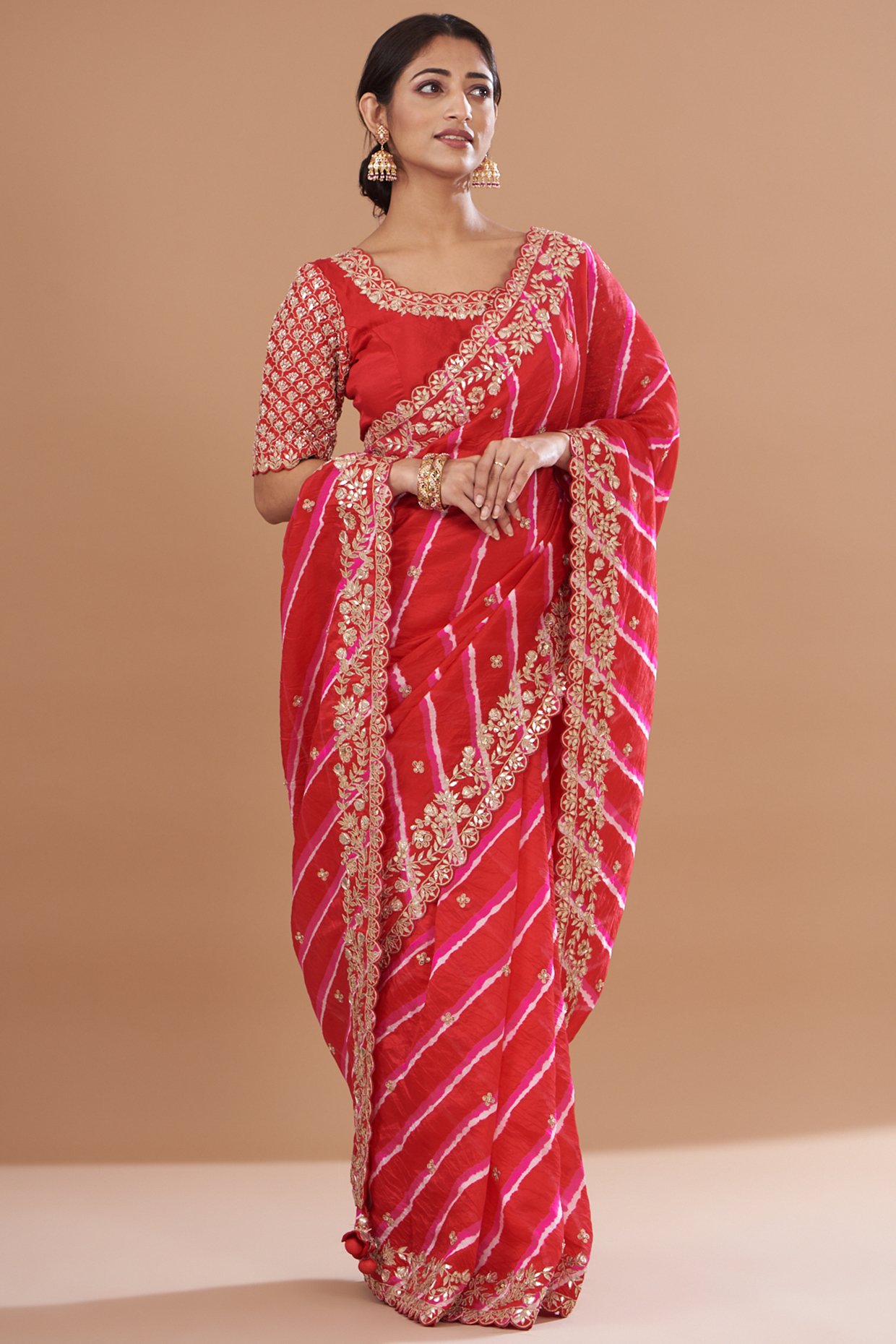 Pink Leheriya Saree - Etsy