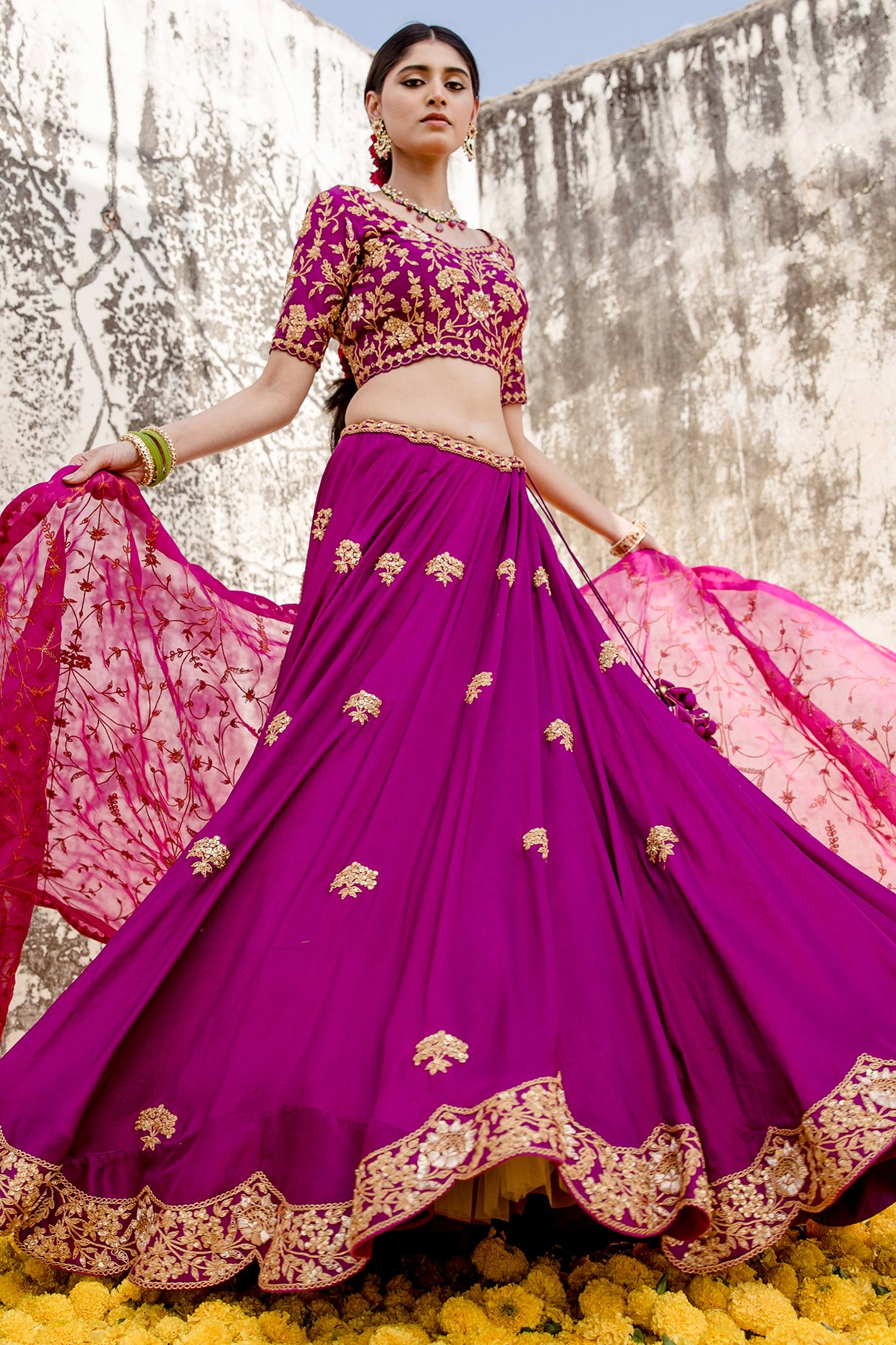 Purple & Pink Embroidered Wedding Lehenga Choli #Lehenga #Purple #Pink  #embroidery #wedding | Indian bridal wear, Indian wedding dress, Bridal wear