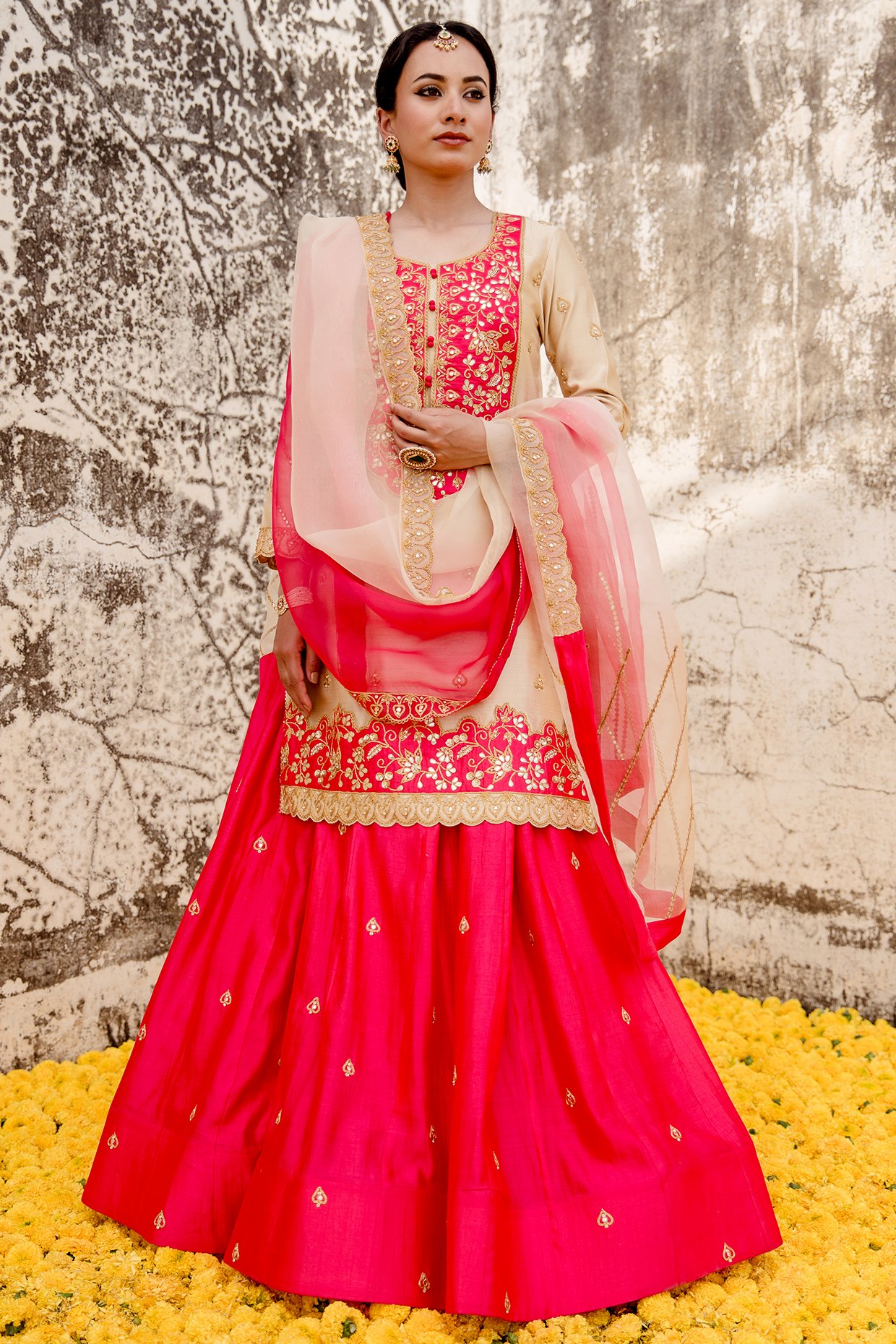 Red Color Imported Silk Coding and Digital Print Foil Work Lehenga Cho